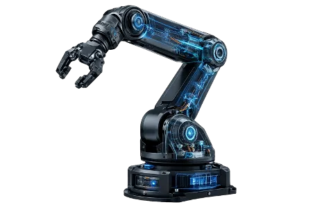 Industrieroboterarm mit sichtbarer Sensorik